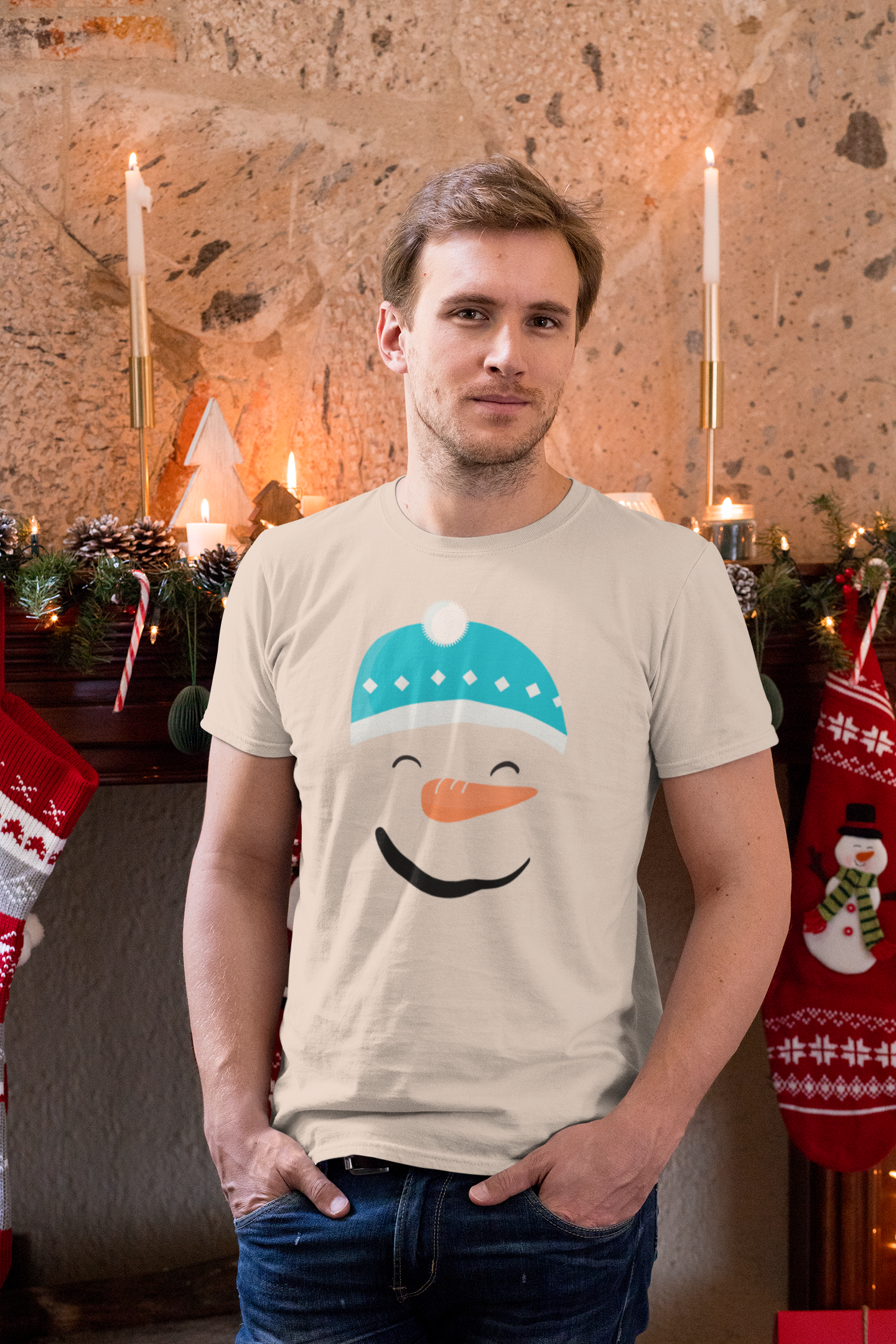 Front Printed Snowman T-Shirt | Unisex